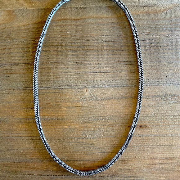 Bali Silver Woven Necklace - Picture 2 of 8